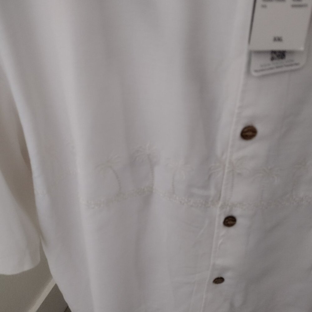 Quiksilver Waterman Men’s XXL Tahiti Palms Button-Up Shirt White NWT - Picture 6 of 14